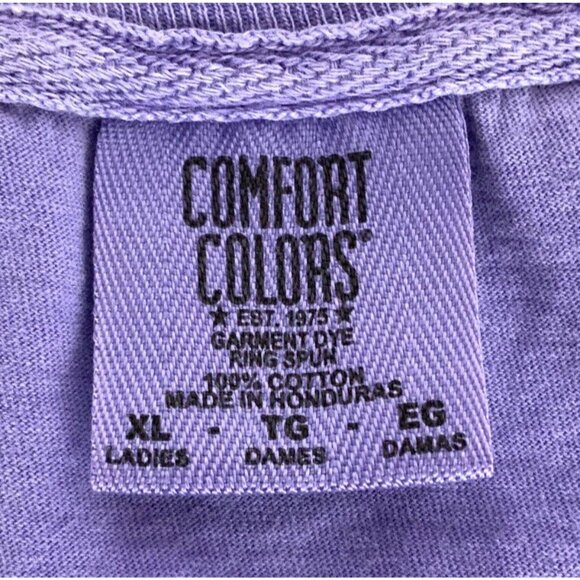 Comfort Colors South Fork CO Ladies T-Shirt Size XL Purple Ring Spun Cotton - Picture 4 of 5